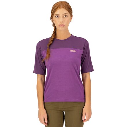 (取寄) モンスロイヤル レディース ディバージョン メリノ ショートスリーブ バイク ジャージ - ウィメンズ Mons Royale women Diversion Merino Short-Sleeve Bike Jersey - Women's Ultraviolet/Boysenberry