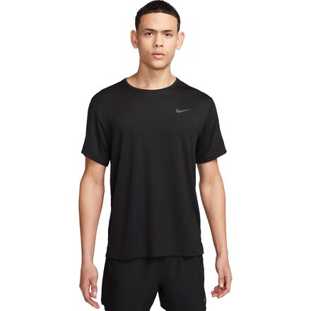(取寄) ナイキ メンズ ドライ-フィット UV マイラー ショートスリーブ シャツ - メンズ Nike men Dri-Fit UV Miler Short-Sleeve Shirt - Men's Black/Reflective Silv