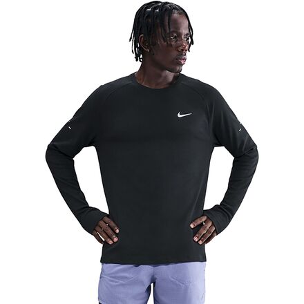 (取寄) ナイキ メンズ ドライ-フィット ストライド ワッフル クルー - メンズ Nike men Dri-Fit Stride Waffle Crew - Men's Black/Reflective Silv|ジェットラグ店