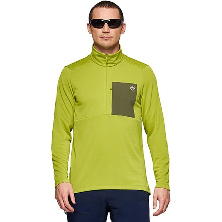 (取寄) ノローナ メンズ フェムント ウォーム1 ハーフ-ジップ - メンズ Norrona men Femund Warm1 Half-Zip - Men's Golden Lime/Olive Night|ジェットラグ店