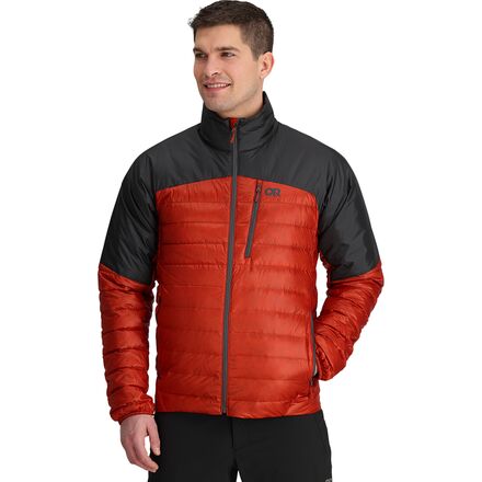 (取寄) アウトドア リサーチ メンズ ヘリウム ダウン ジャケット - メンズ Outdoor Research men Helium Down Jacket - Men's Jupiter/Storm