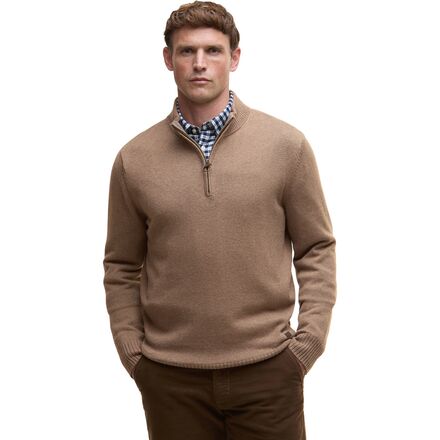 (取寄) バブアー メンズ ケルソン 1/2-ジップ ニット ジャンパー - メンズ Barbour men Kelson 1/2-Zip Knitted Jumper - Men's Stone｜ジェットラグ店
