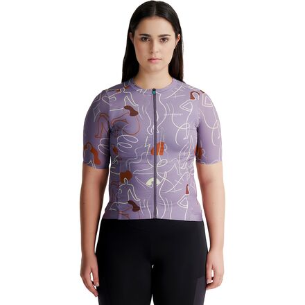 (取寄) ペパーミントサイクリング レディース シグニチャー ショートスリーブ ジャージ - ウィメンズ Peppermint Cycling women Signature Short-Sleeve Jersey - Women's Silhouette Cloudy