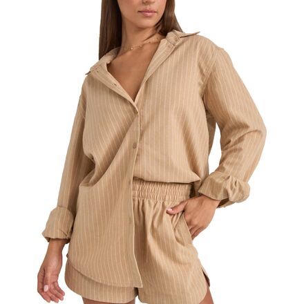 (取寄) リズム レディース バイロン ストライプド シャツ - ウィメンズ Rhythm women Byron Striped Shirt - Women's Natural｜ジェットラグ店