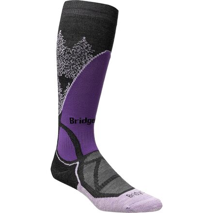 (取寄) ブリッジデール レディース スキー ミッドウエイト メリノ パフォーマンス ソック - ウィメンズ Bridgedale women Ski Midweight Merino Performance Sock - Women's Black/Purple