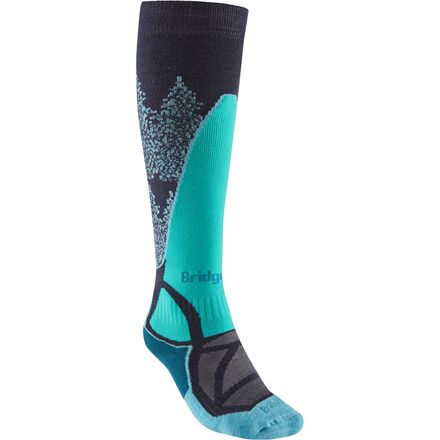 (取寄) ブリッジデール レディース スキー ミッドウエイト メリノ パフォーマンス ソック - ウィメンズ Bridgedale women Ski Midweight Merino Performance Sock - Women's Dark Denim/Aqua