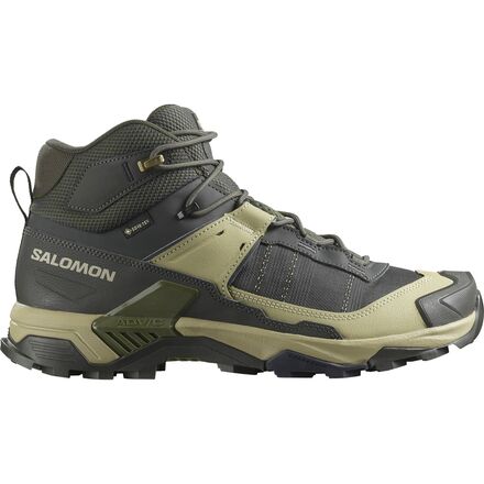(取寄) サロモン メンズ X ウルトラ 5 ミッド Gtx ハイキング ブーツ - メンズ Salomon men X Ultra 5 Mid GTX Hiking Boot - Men's Peat/Gray Green/Blue Nights