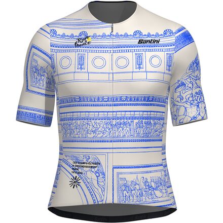 (取寄) サンティーニ メンズ TDF アーク ドゥ トリオンフ ジャージ - メンズ Santini men Tdf Arrivee Arc De Triomphe Jersey - Men's White