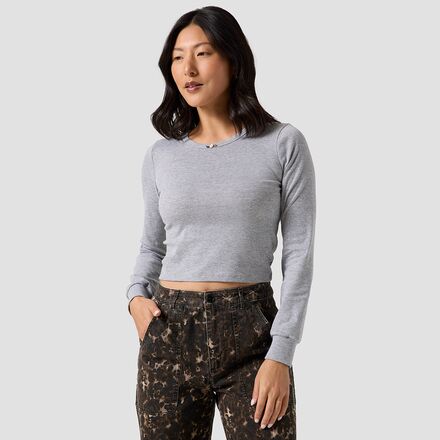 (取寄) ストイック レディース ロゼット ロング-スローブ T-シャツ - ウィメンズ Stoic women Rosette Long-Sleeve T-Shirt - Women's Heather Grey
