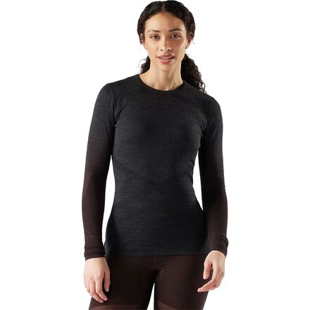 (取寄) スマートウール レディース イントラニット サーマル メリノ クルー ベースレイヤー&mdash; - ウィメンズ Smartwool women Intraknit Thermal Merino Crew Baselayer - Women's Charcoal/Mink Stripe｜ジェットラグ店