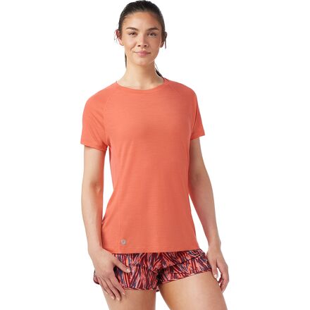 (取寄) スマートウール レディース メリノ スポーツ ウルトラライト ショートスリーブ シャツ - ウィメンズ Smartwool women Merino Sport Ultralite Short-Sleeve Shirt - Women's Coral Reef