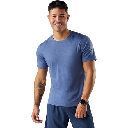 (取寄) スマートウール メンズ メリノ ショートスリーブ T-シャツ - メンズ Smartwool men Merino Short-Sleeve T-Shirt - Men's Nightfall Blue