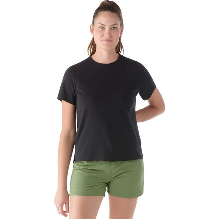 (取寄) スマートウール レディース パーフェクト クルー ショートスリーブ T-シャツ - ウィメンズ Smartwool women Perfect Crew Short-Sleeve T-Shirt - Women's Black|ジェットラグ店
