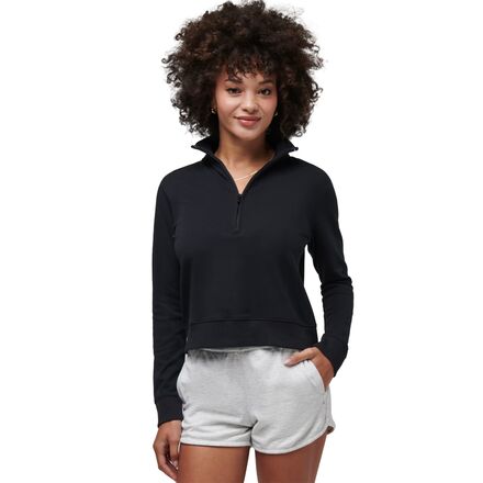 (取寄) トラヴィスマシュー レディース クラウド 1/2-ジップ スウェットシャツ - ウィメンズ TravisMathew women Cloud 1/2-Zip Sweatshirt - Women's Black