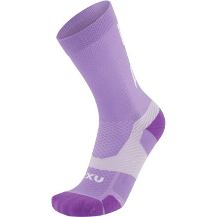 (取寄) ツータイムズユー ベクター ライト クッション クルー ソック 2XU Vectr Light Cushion Crew Sock Grape Fizz/White