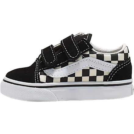 (取寄) バンズ トドラー オールド スクール V シューズ - トッドラー Vans toddler Old Skool V Shoe - Toddlers' (Primary Check) Black/White｜ジェットラグ店