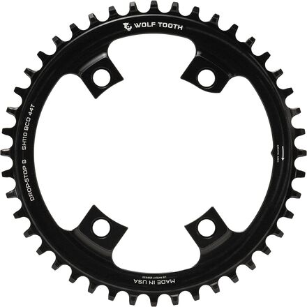 (取寄) ウルフトゥースコンポーネンツ ドロップ ストップ シマノ アシンメトリック チェーンリング - 110 BCD Wolf Tooth Components Drop Stop Shimano Asymmetric Chainring - 110 BCD Black|ジェットラグ店