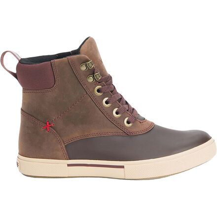 (取寄) エクストラタフ レディース アンクル 6インチ レース レザー デック ブーツ - ウィメンズ Xtratuf women Ankle 6in Lace Leather Deck Boot - Women's Chocolate|ジェットラグ店