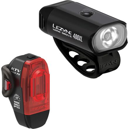 (取寄) レザイン ミニ ドライブ 400XL + KTV ドライブ プロ プラス ライト ペア Lezyne Mini Drive 400XL + KTV Drive Pro Plus Light Pair Black_Black｜ジェットラグ店