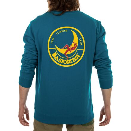 (取寄) スポルティバ メンズ クライミング オン ザ ムーン スウェットシャツ - メンズ La Sportiva men Climbing On The Moon Sweatshirt - Men's Turchese_Giallo｜ジェットラグ店