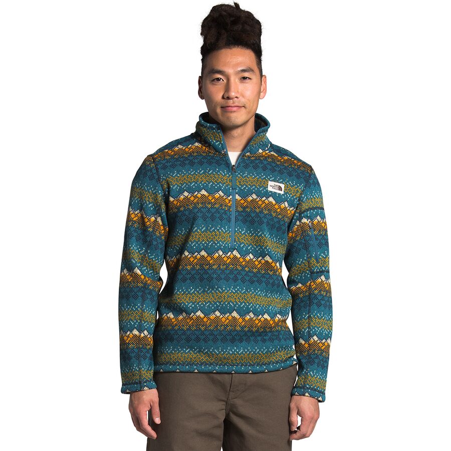 取寄 ノースフェイス ノベルティ ゴードン ライオン フリース プルオーバー ジャケット メンズ The North Face Novelty Gordon Lyons 1 4 Zip Fleece Pullover Jacket Men S Summit Gold Landscape Knit Print The North Face ノースフェイス