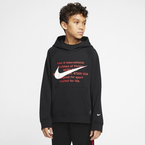 取寄 ナイキ パーカー ボーイズ 男の子 Nsw スウッシュ プルオーバー フーディ ボーイズ グレード スクール Nike Boys Nsw Swoosh Pullover Hoodie Boys Grade School Black Black White 送料無料 Francophile Dk