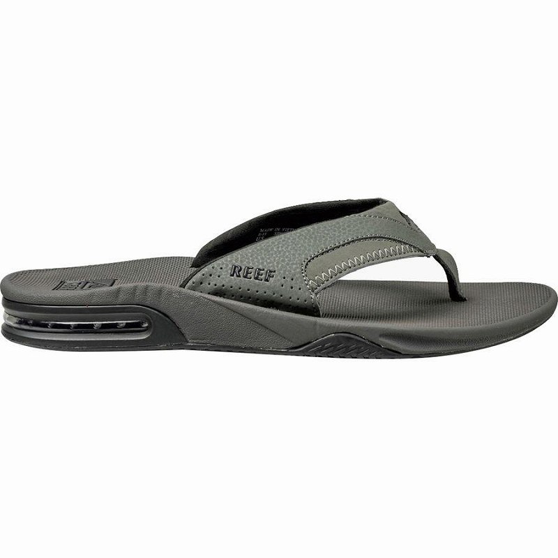 取寄 岩礁 メンズ ファニング サンダル Reef Men S Fanning Flip Flop Grey Black 貨物輸送無料 砂浜サンダル サンダル 流行り物 アウトドア 靴 シューズ メンズ オーバー号 Pasadenasportsnow Com