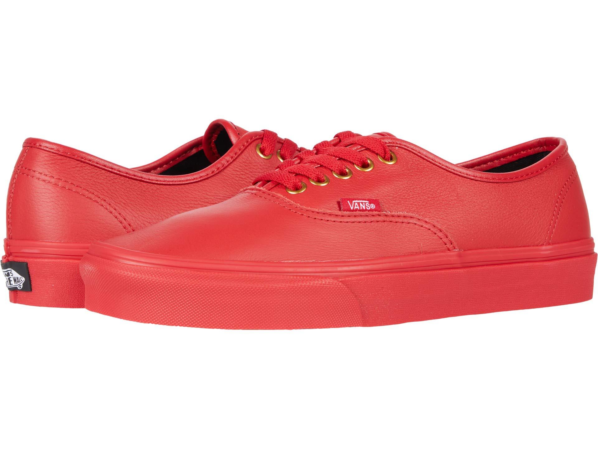 新品 取寄 Vans バンズ スニーカー オーセンティック ユニセックス メンズ レディース Vans Unisex Authentic Leather Red ジェットラグ店 楽天ランキング1位 Www Casalarrionda Com