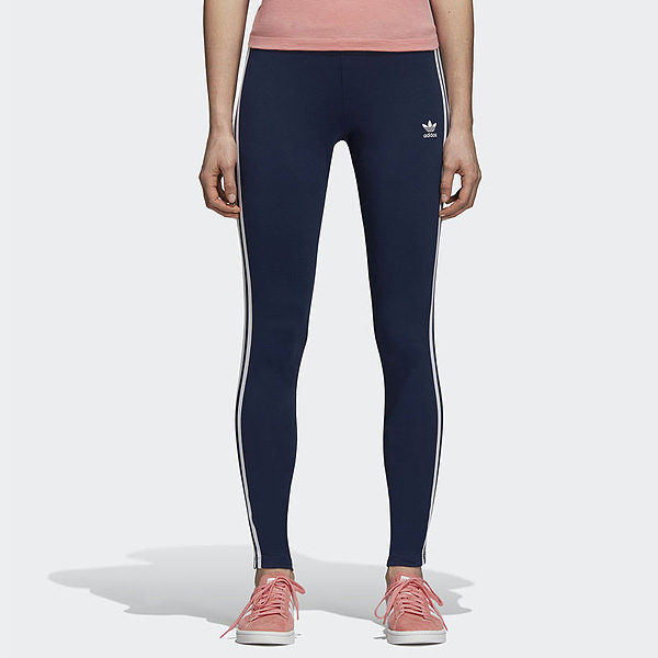 navy adidas 3 stripe leggings