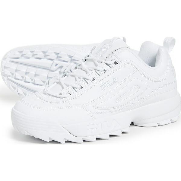 fila disruptor trainers in white