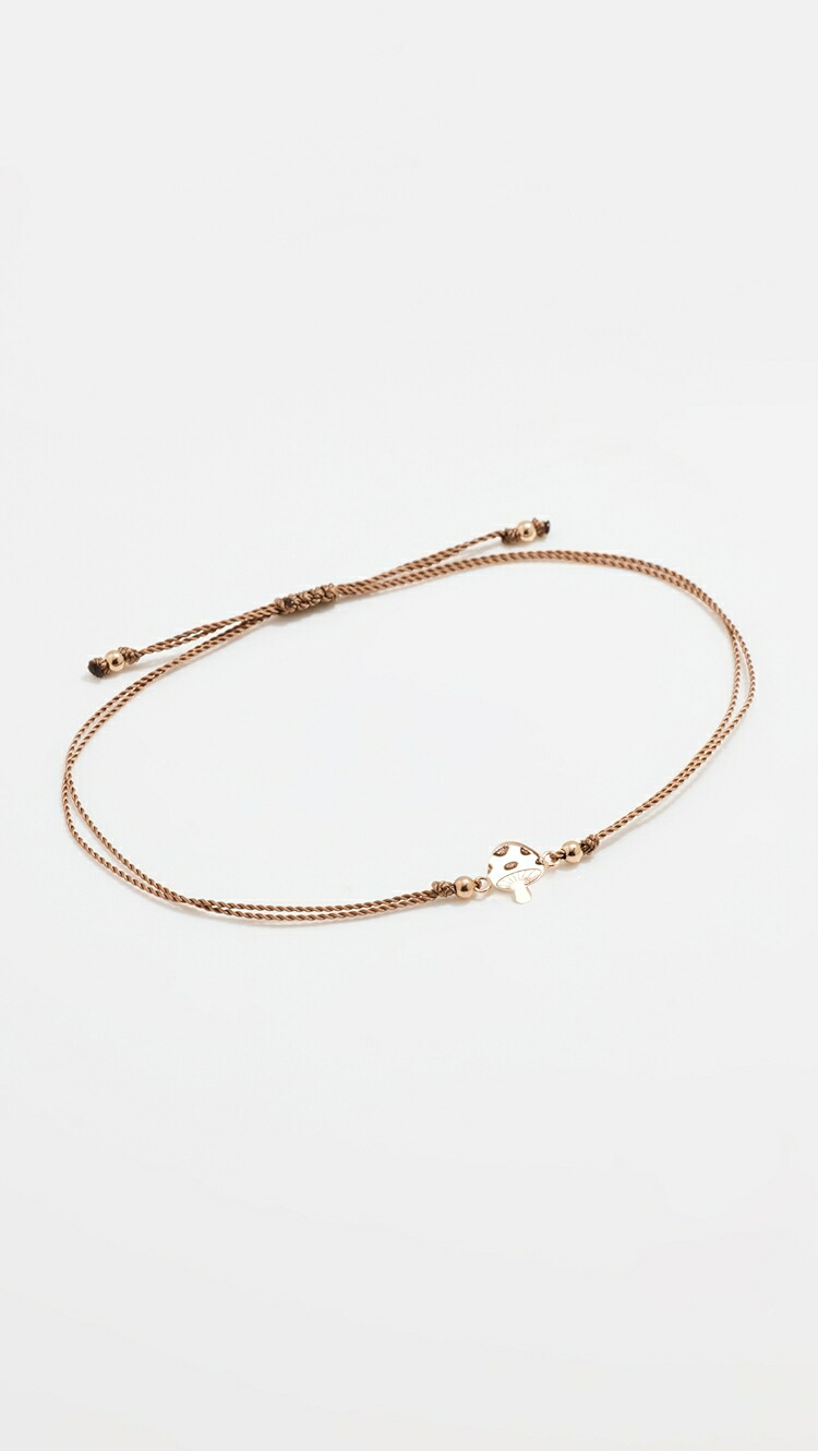 (取寄) 14K ゴールド ミディ ビティ マッシュルーム コード ブレスレット Zoe Chicco 14k Gold Midi Bitty Mushroom Cord Bracelet 14k yellow gold｜ジェットラグ店