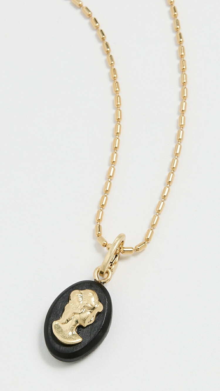 (取寄) バレル チェイン ネックレス ウィズ チャーム Clare V. Barrel Chain Necklace with Charm black and gold｜ジェットラグ店