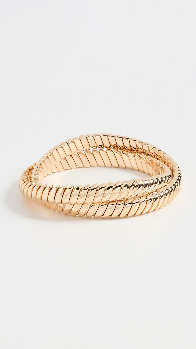 (取寄) ザ ダブル コブラ ブレスレット Roxanne Assoulin The Double Cobra Bracelet shiny gold