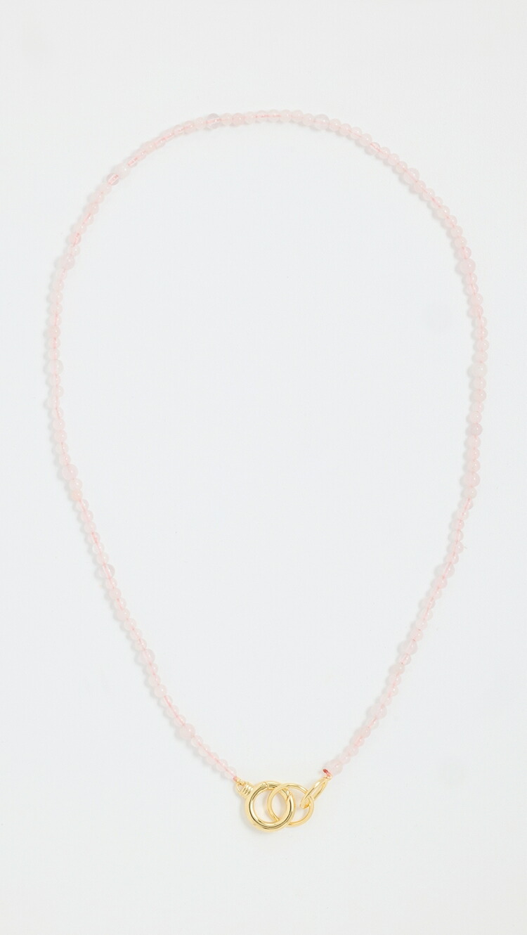 (取寄) パワー ジェムストーン ビーデッド ネックレス Gorjana Power Gemstone Beaded Necklace gold/rose quartz｜ジェットラグ店