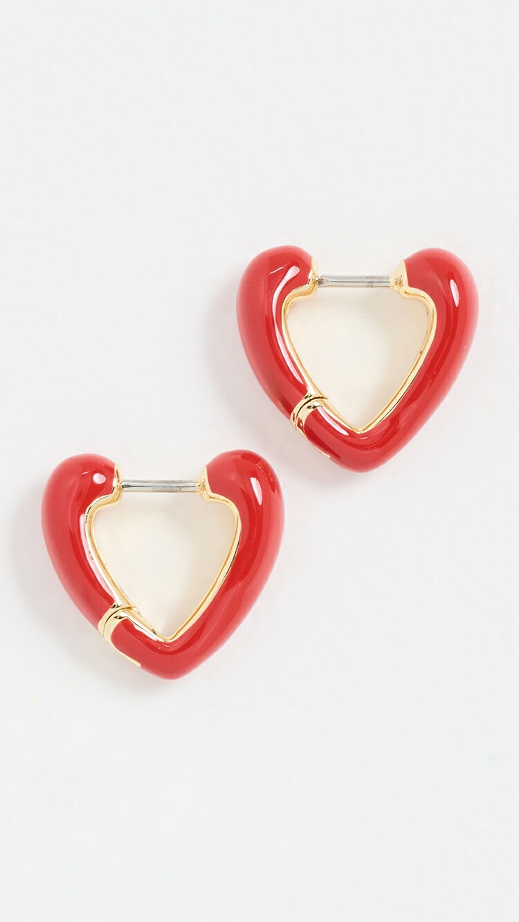 (取寄) ゴルジャナ アムール ハート ハギーズ Gorjana Amour Heart Huggies gold/red enamel