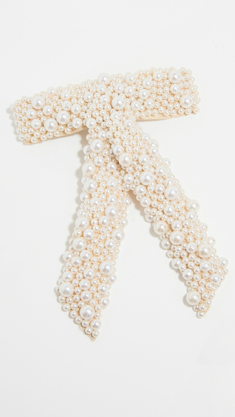 (取寄) ジェニファー ベア ドンナ ボウ バレット Jennifer Behr Donna Bow Barrette pearl｜ジェットラグ店
