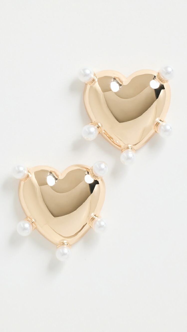 (取寄) ケネス ジェイ レーン ポリッシュ ゴールド ハート ポスト イヤリングス Kenneth Jay Lane Polished Gold Heart Post Earrings gold