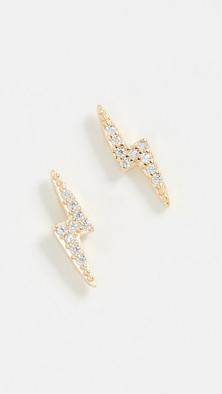 (取寄) エレクトリック スタッズ イヤリングス SHASHI Electric Stud Earrings gold