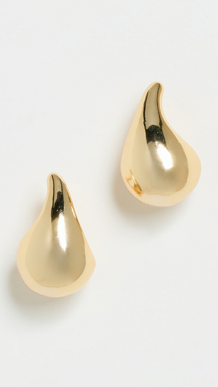 (取寄) バイ アディナ イーデン ソリッド カーブ ティアドロップ フープ イヤリングス By Adina Eden Solid Curved Teardrop Hoop Earrings gold