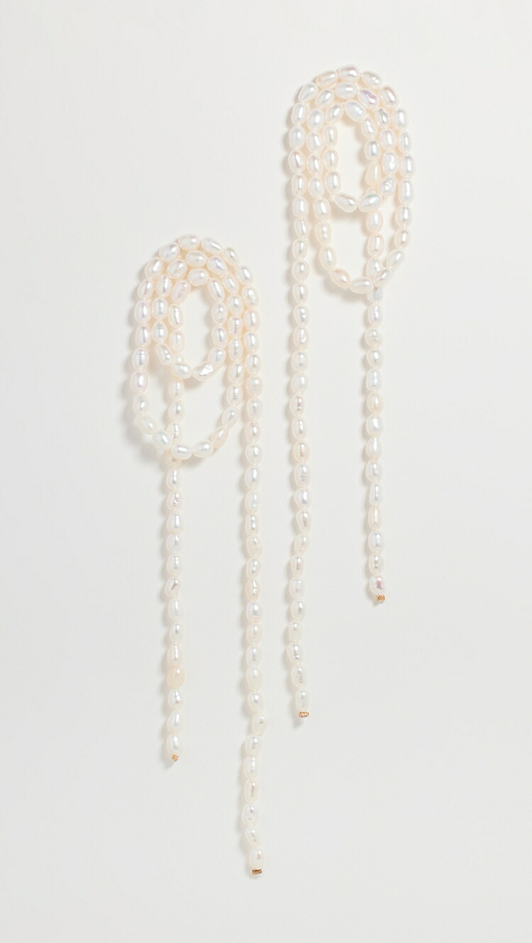 (取寄) シャシ ブルーム パール イヤリングス SHASHI Vroom Pearl Earrings pearl|ジェットラグ店