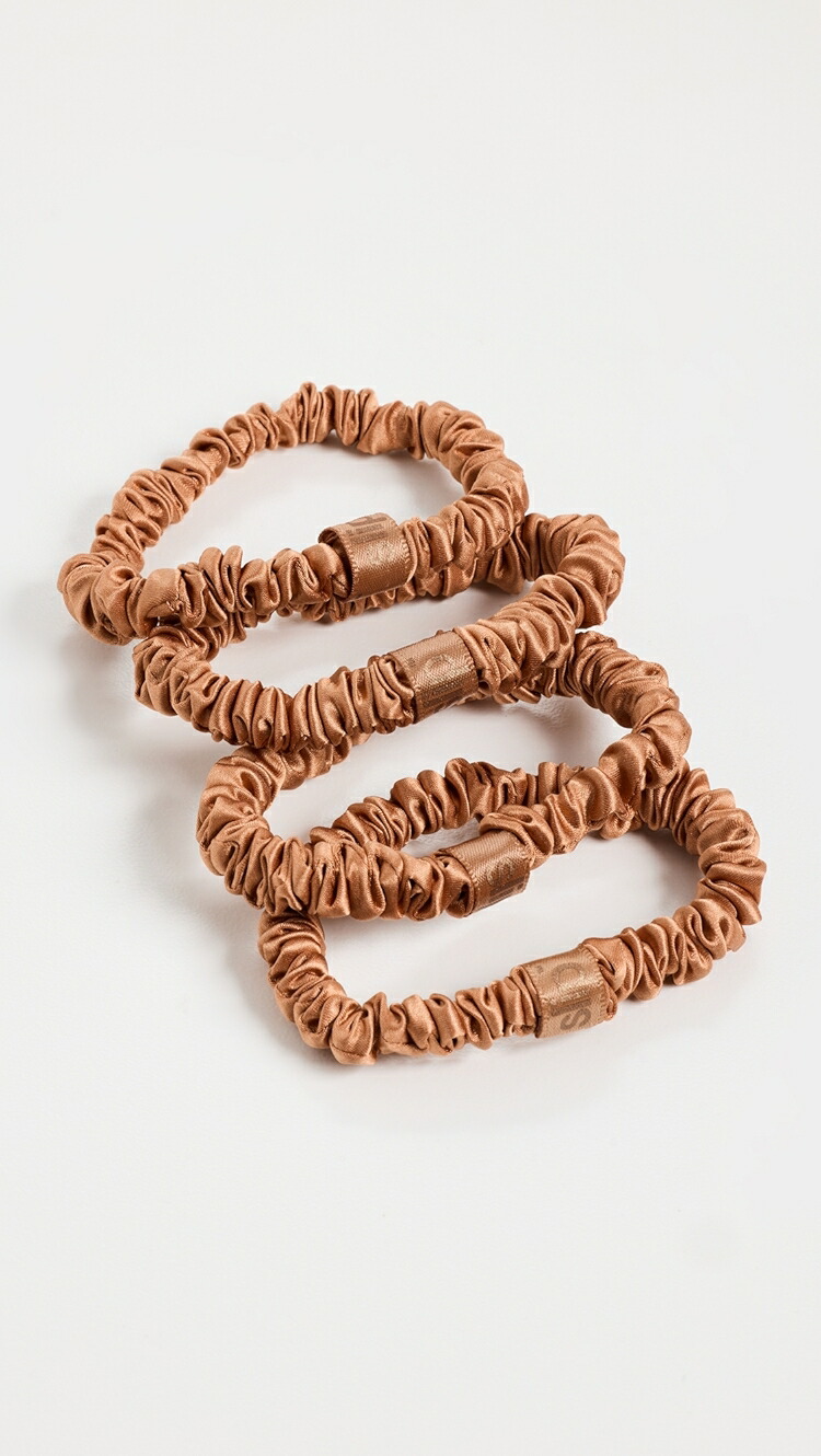(取寄) スリップ スキニー シュシュ セット オブ 4 Slip Skinny Scrunchies Set of 4 copper