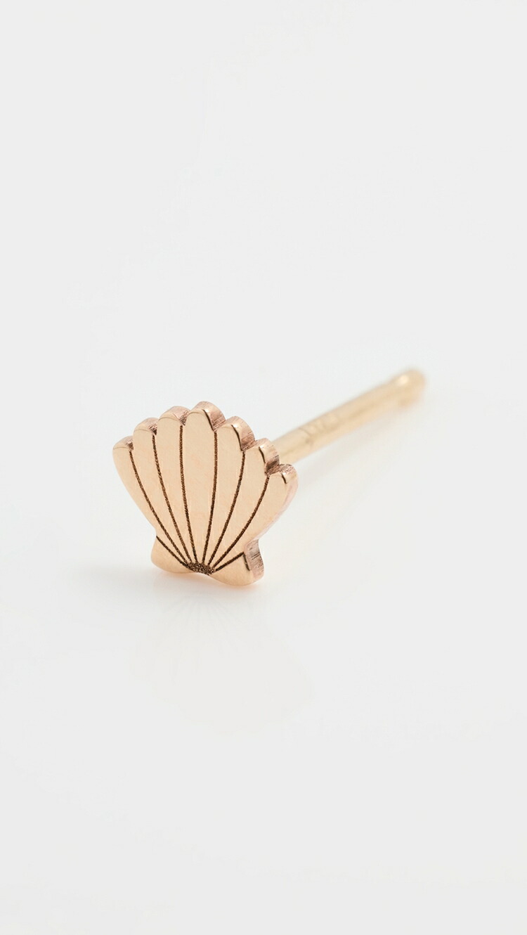 (取寄) ゾーイ チッコ 14K シングル イッティ ビティ シェル スタッズ イヤリング Zoe Chicco 14k Single Itty Bitty Shell Stud Earring yellow gold|ジェットラグ店
