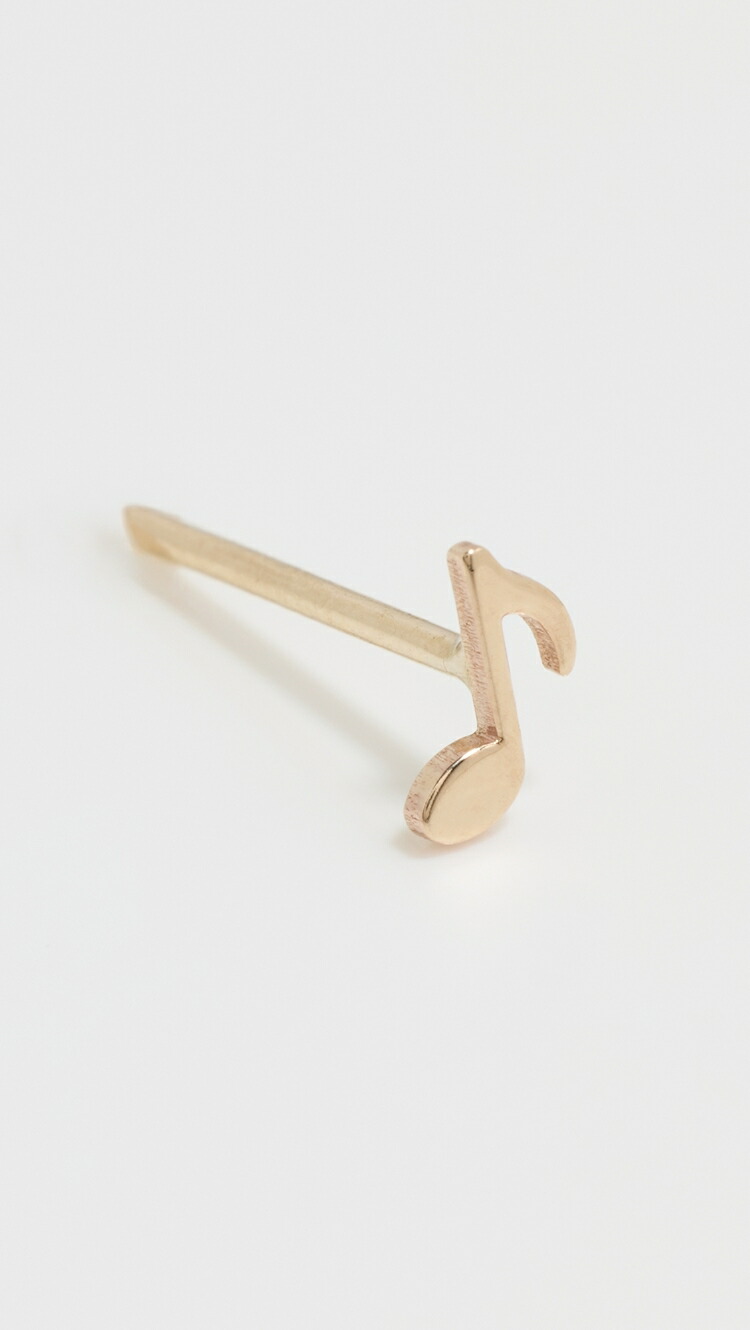 (取寄) ゾーイ チッコ 14K ゴールド シングル イッティ ビティ ミュージック ノート スタッズ イヤリングス Zoe Chicco 14k Gold Single Itty Bitty Music Note Stud Earrings 14k yellow gold|ジェットラグ店