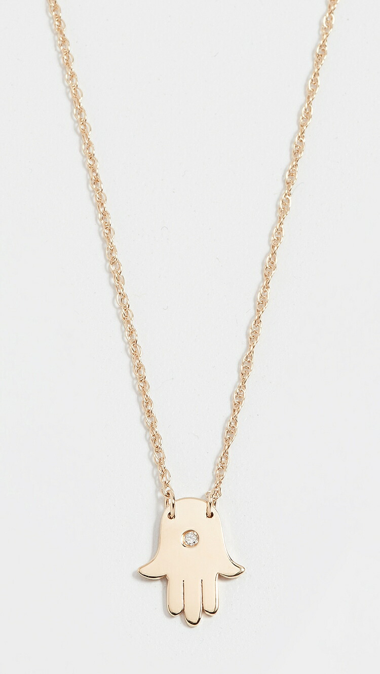 (取寄) ジェニファー ズーナー ジュエリー ミニ ハムサ ダイヤモンド ネックレス Jennifer Zeuner Jewelry Mini Hamsa Diamond Necklace vermeil