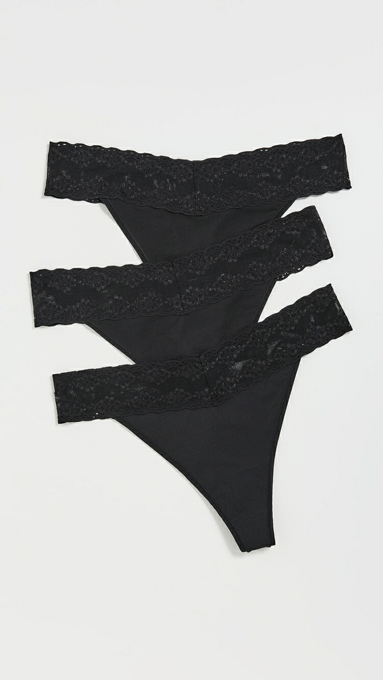 (取寄) ナトリ ナトリ ブリス パーフェクション ワン サイズ クラシック トング 3 パック Natori Natori Bliss Perfection One Size Classic Thong 3 Pack black