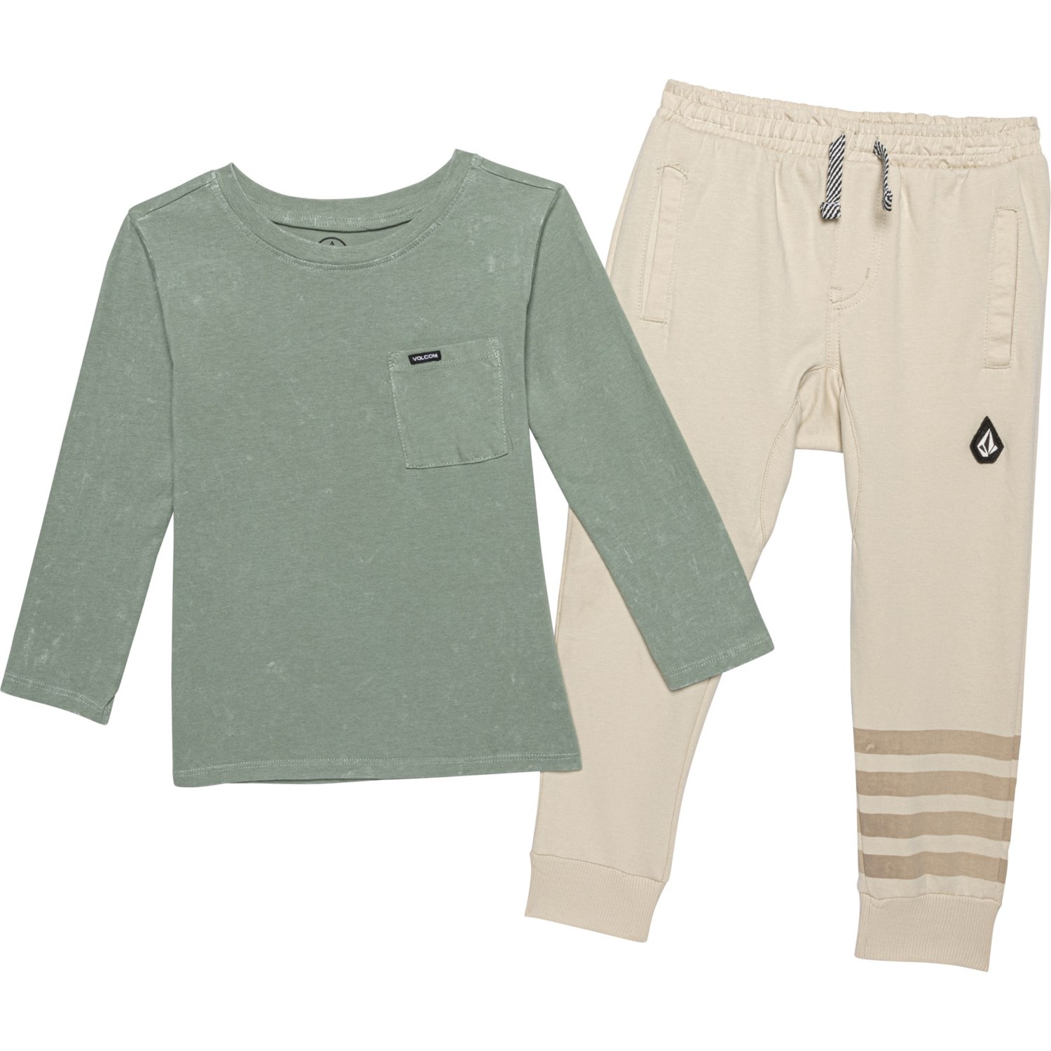 (取寄) ボルコム リトル ボーイズ T-シャツ アンド ジョガーズ セット - ロング スリーブ Volcom Little Boys T-Shirt and Joggers Set - Long Sleeve Sea Blue画像