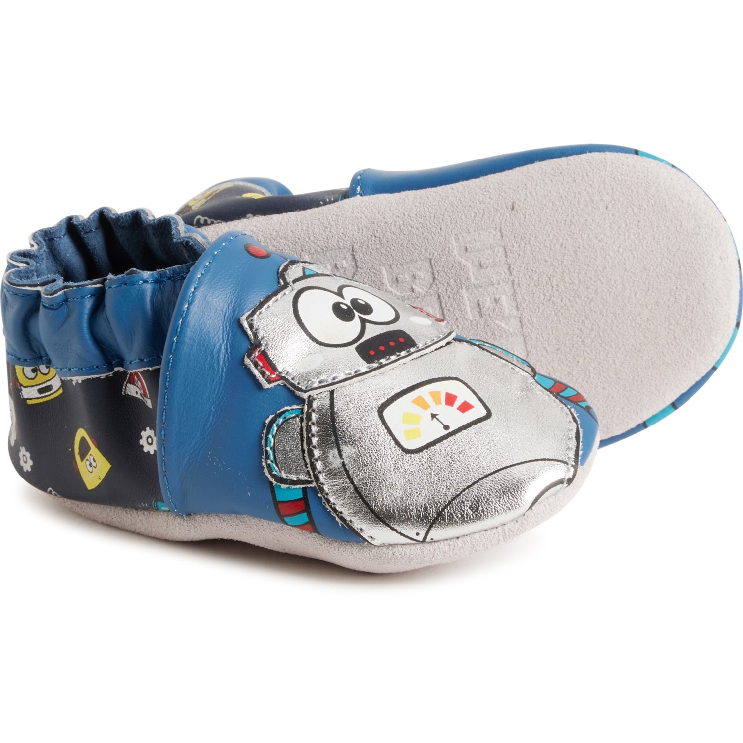 (取寄) ロビーズ インファント ボーイズ ベスト ソフト ソール シューズ - レザー, スリップ-オンズ Robeez Infant Boys Best Bots Soft Sole Shoes - Leather, Slip-Ons Med Blue 0画像