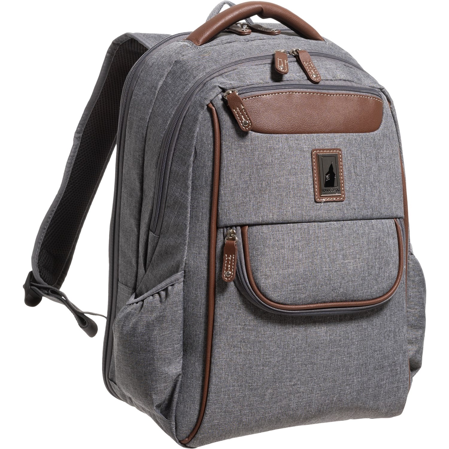 (取寄) ロンドン フォグ ウェストミンスター DLX バックパック - グレイ London Fog Westminster DLX Backpack - Grey Heather-Chestnut Grey Heather/Chestnut