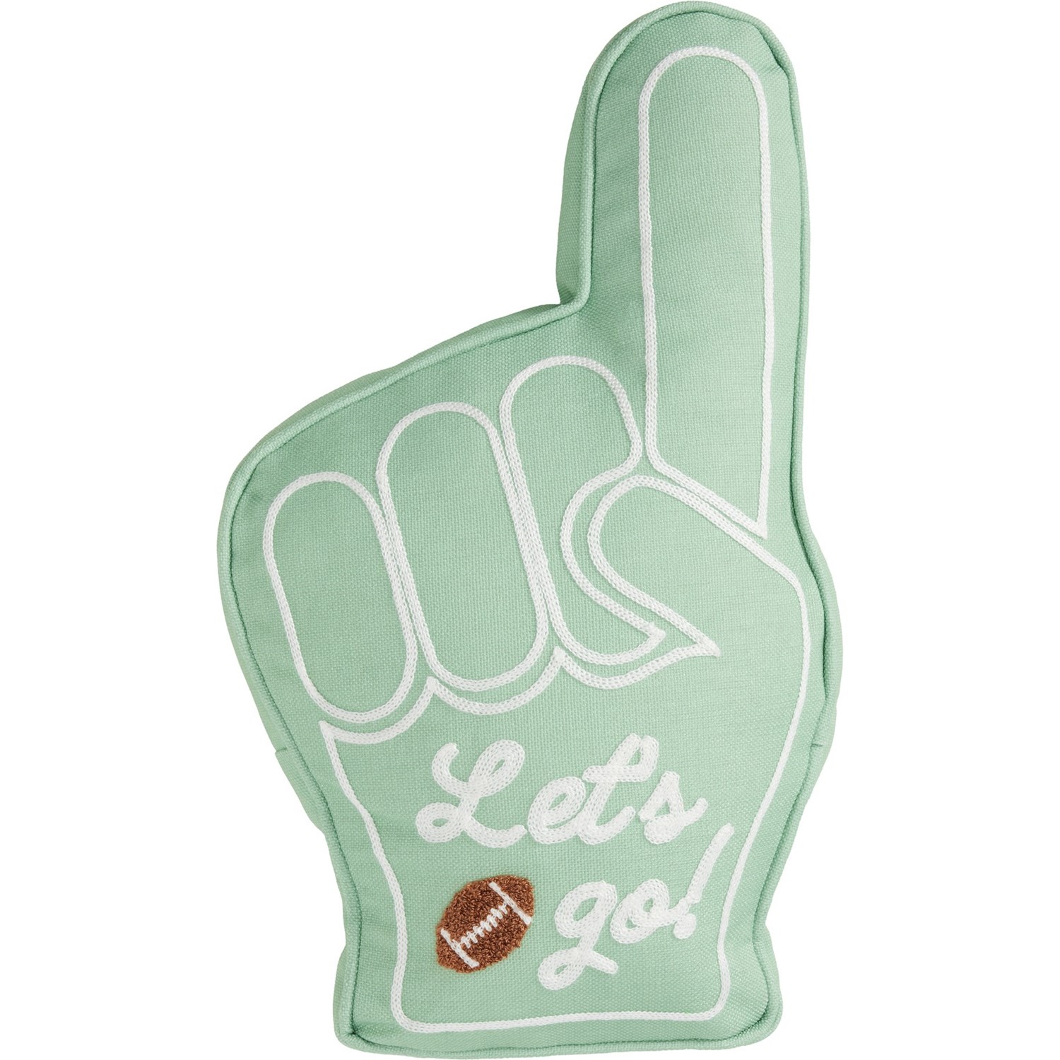 (取寄) Lorne レッツ ゴー スロー ピロー - iDesign Lorne Let's Go Finger-Shaped Throw Pillow - 10.5x18” Fair Green Multi