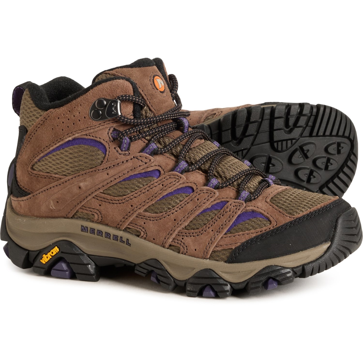 (取寄) メレル レディース モアブ 3 ミッド ハイキング ブーツ Merrell women Moab 3 Mid Hiking Boots (For Women) Bracken/Purple